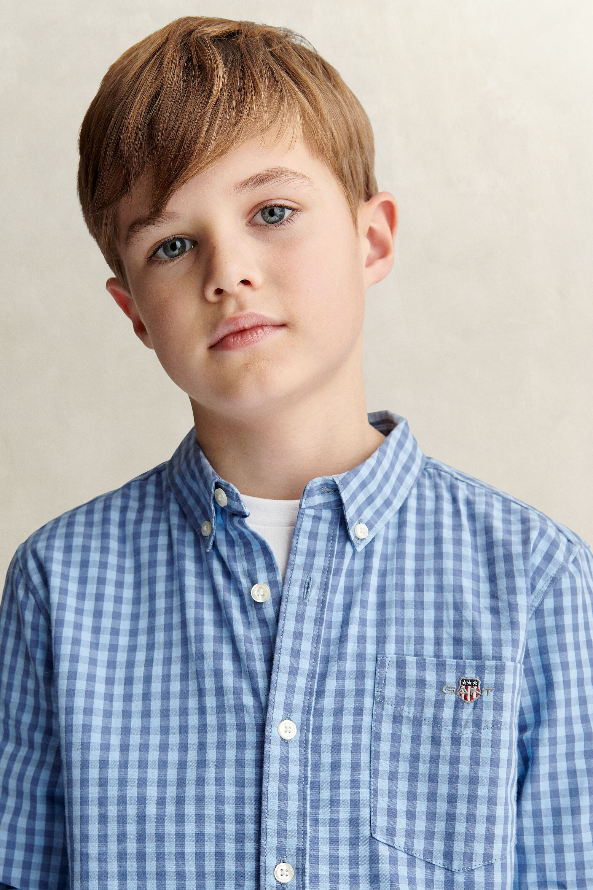 Teen Boys ‑malliston gingham-popliinipaita