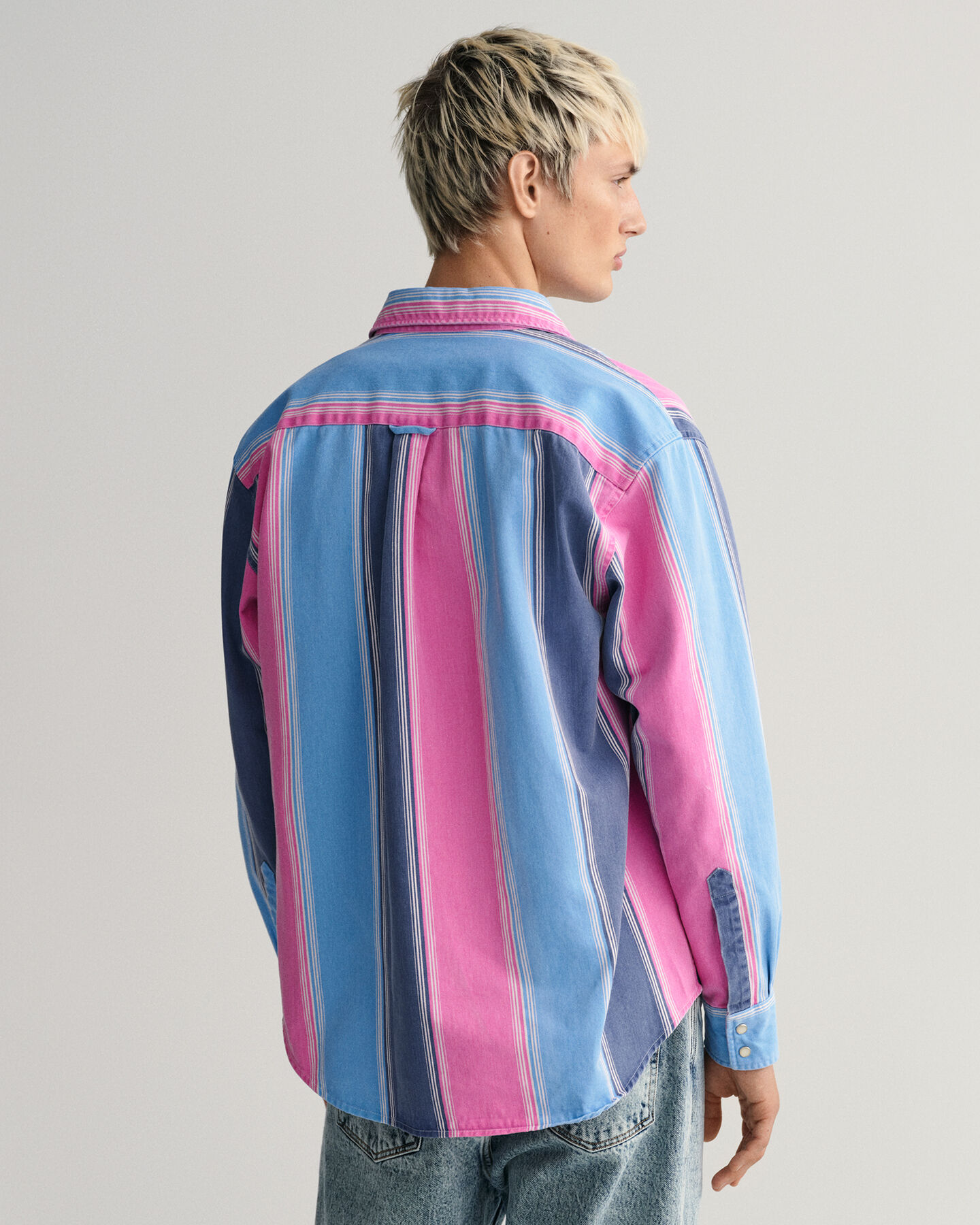 Relaxed fit ‑mitoitettu raidallinen paita paksua tvilli&auml;