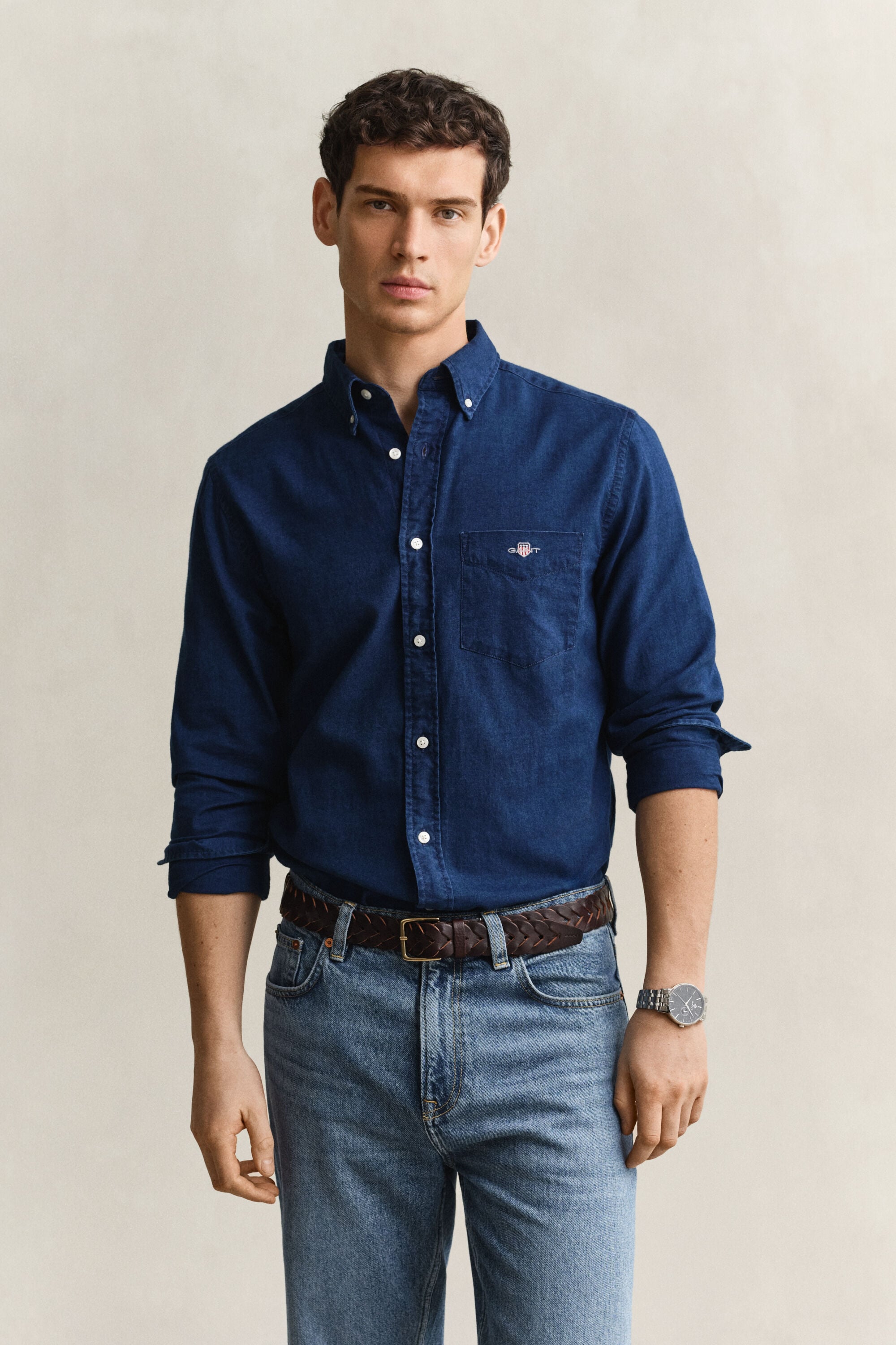 Indigo-oxford-paita