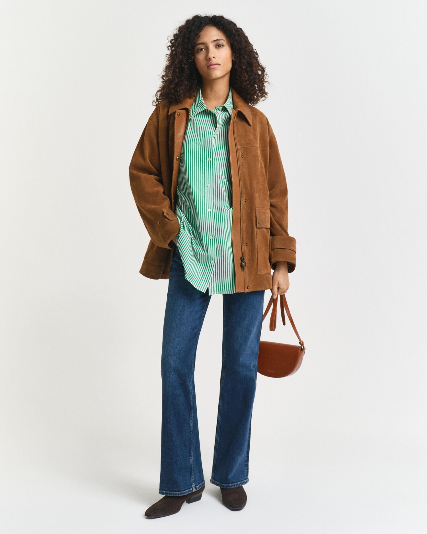 Oversized fit -mitoitettu raidallinen Classic-popliinipaita