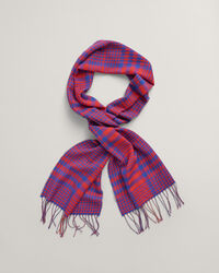 Ruudullinen kudottu merinovillahuivi