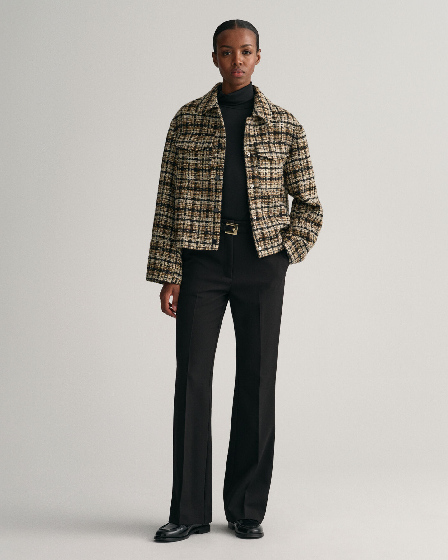 Ruudullinen tweedkankainen bleiseritakki