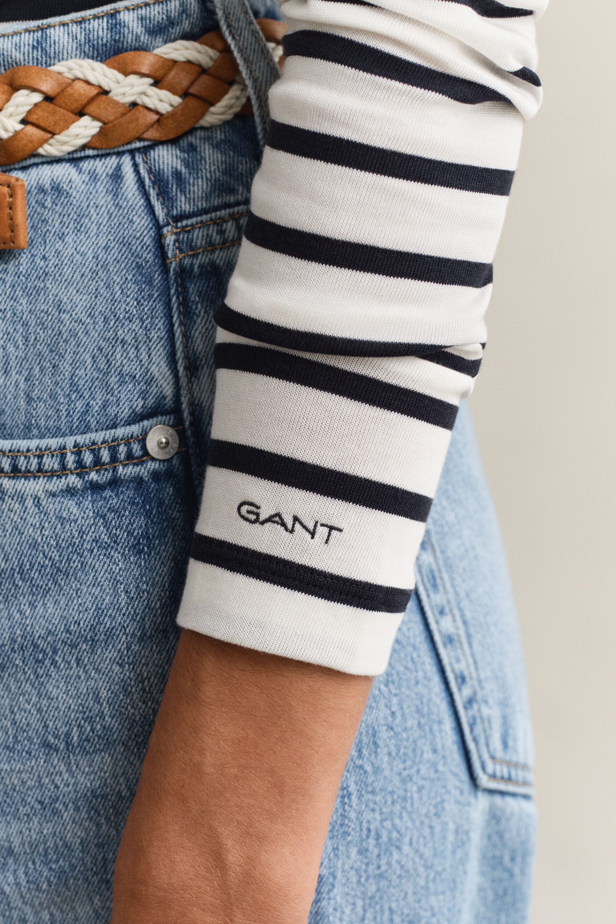 Pitkähihainen breton-raidallinen t‑paita