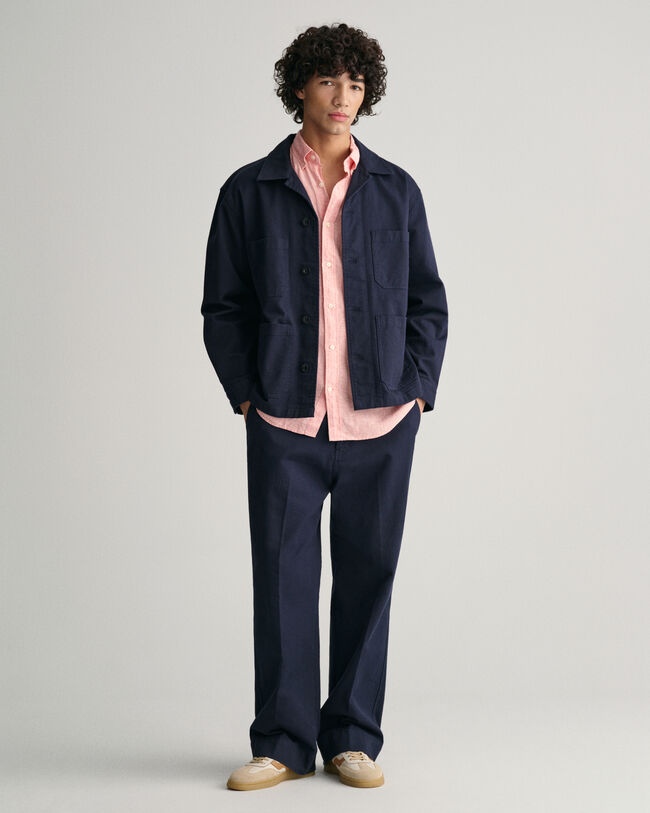 Regular&nbsp;fit ‑mitoitettu lyhythihainen pellavapaita