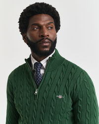 Puuvillainen palmikkoneule, vetoketjukaulus