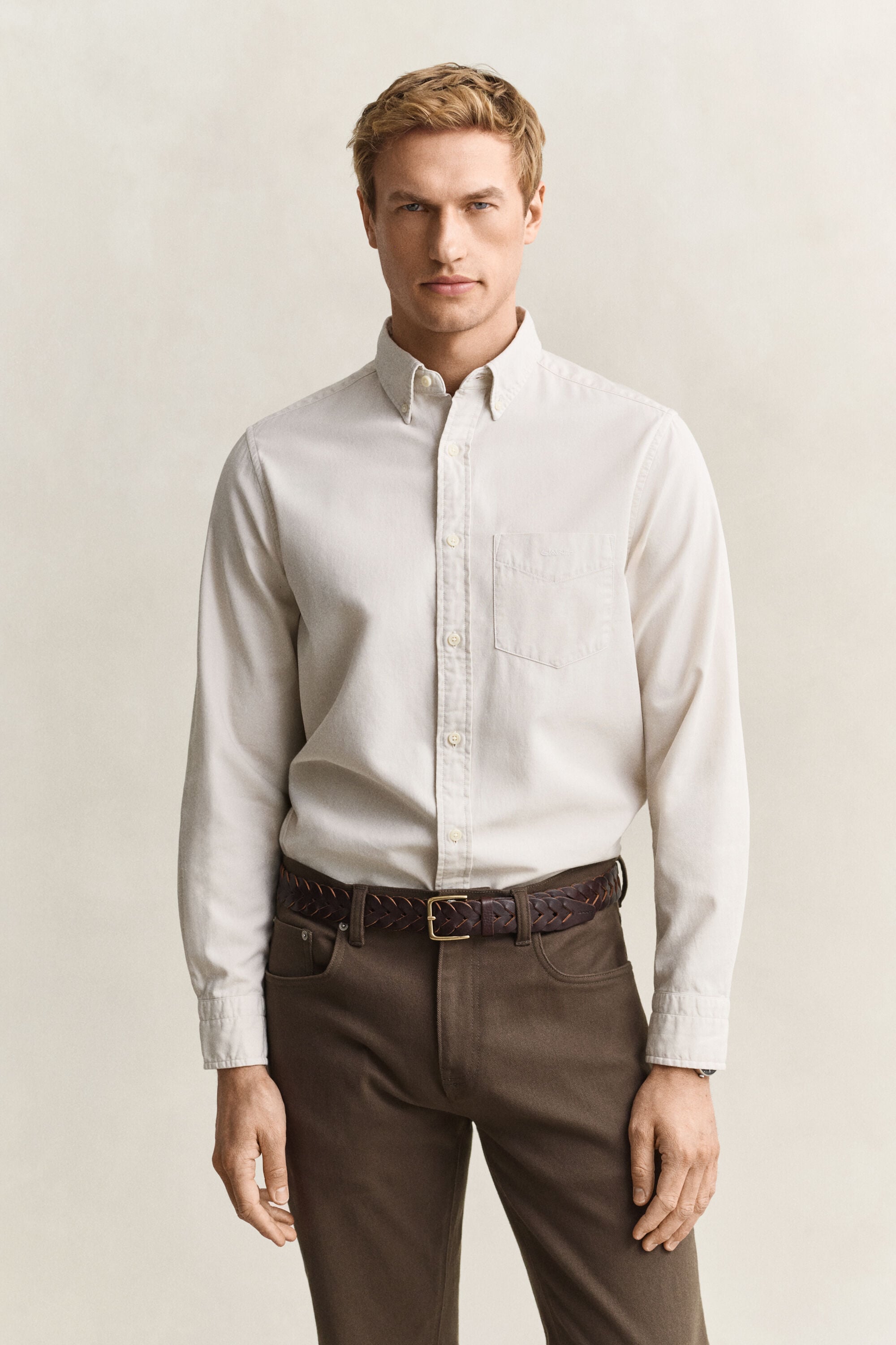 Regular fit ‑mitoitettu tvillipaita
