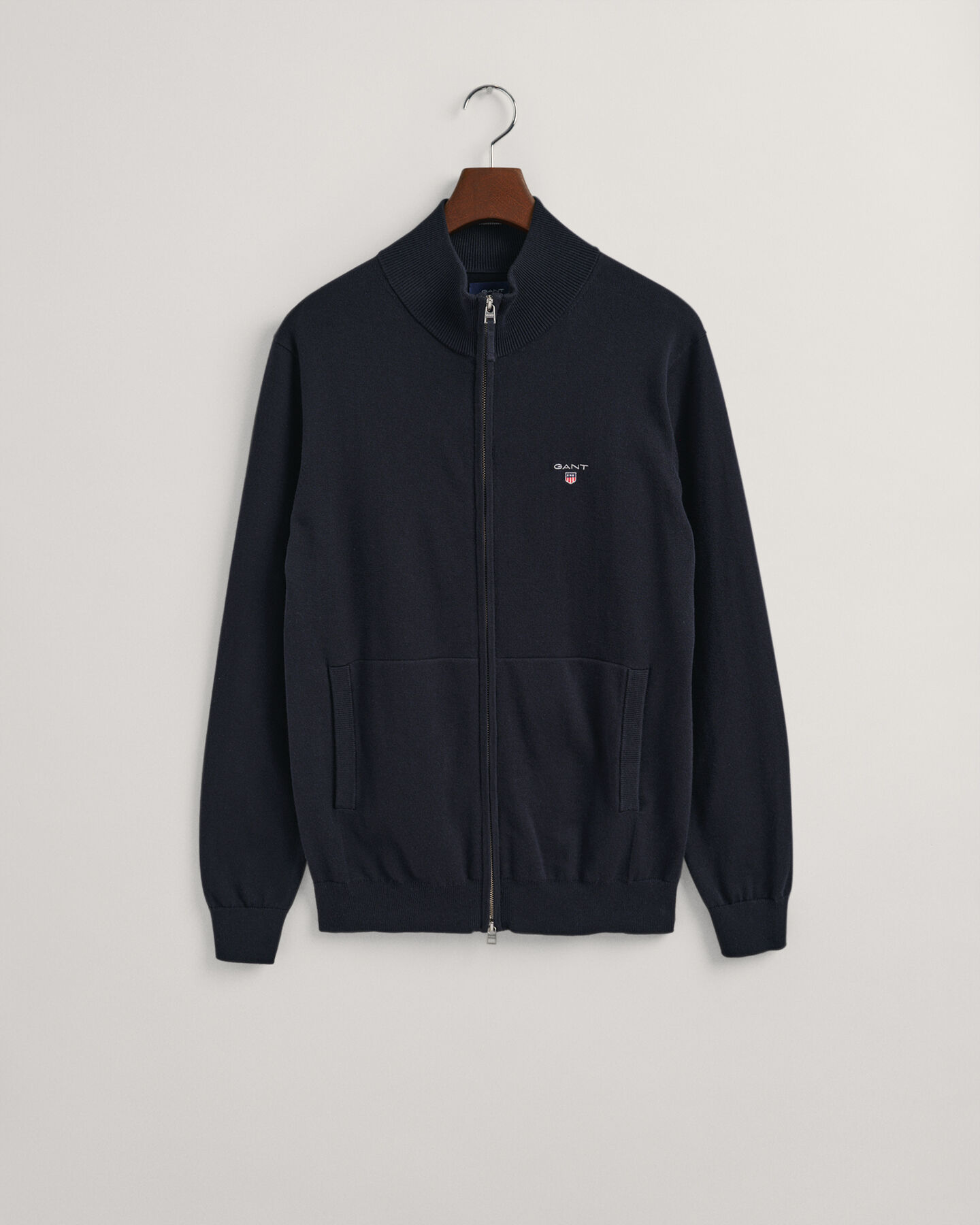 Classic-puuvillaneuletakki vetoketjulla