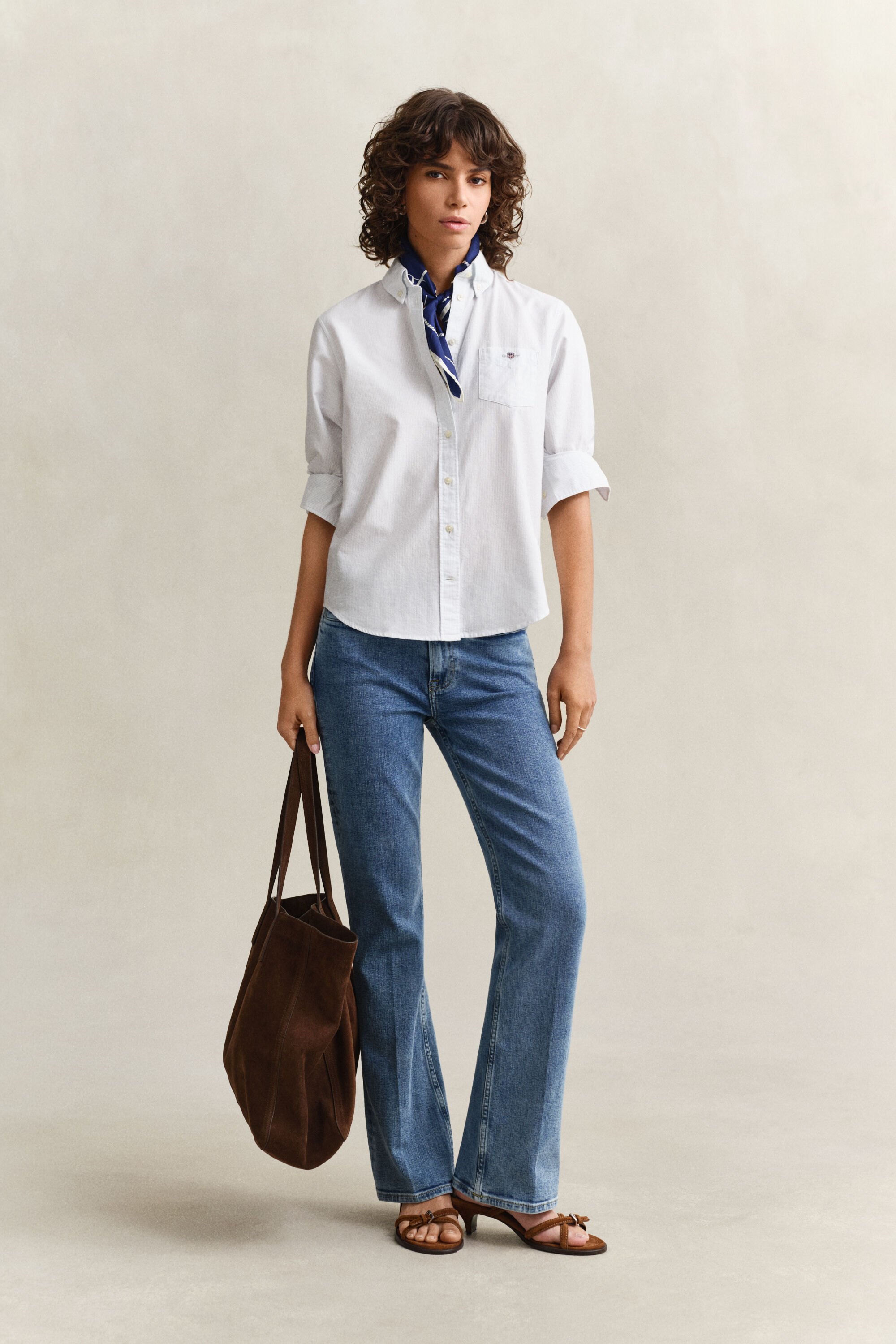 Regular fit ‑mitoitettu raidallinen Classic-oxford-paita