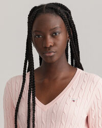 Joustava puuvillapalmikkoneule, v‑p&auml;&auml;ntie