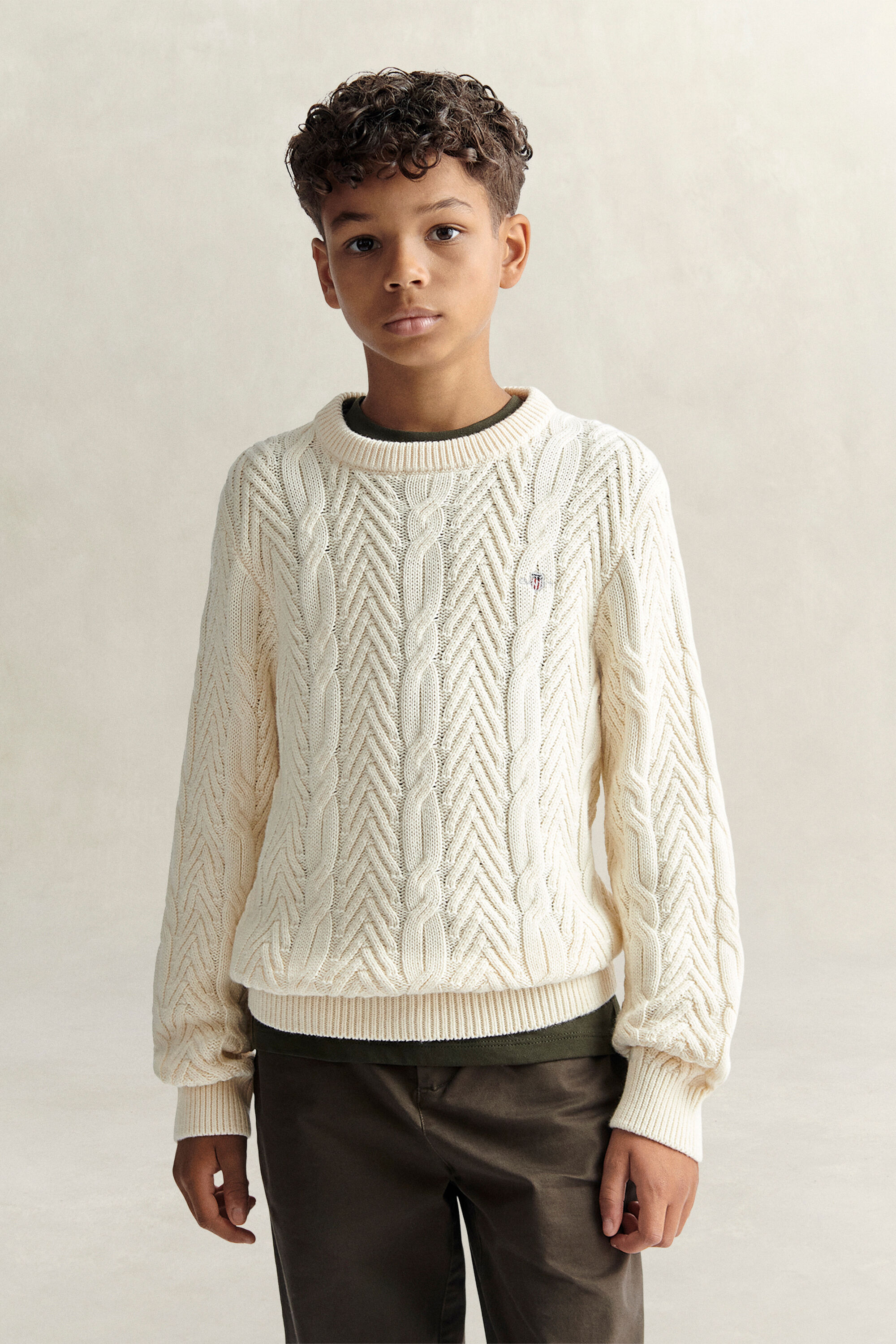 Teen Boys ‑malliston palmikkoneulepusero