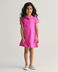 Girls-malliston lyhythihainen leve&auml;helmainen pikeemekko