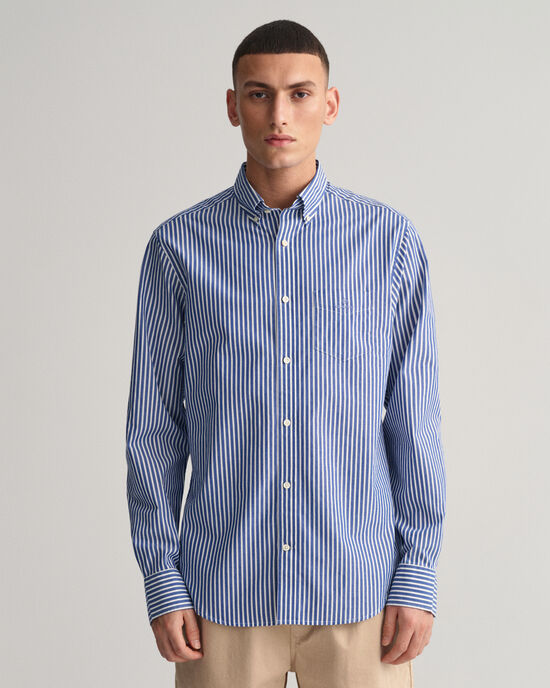 Regular fit ‑mitoitettu raidallinen paita broadcloth-kankaasta