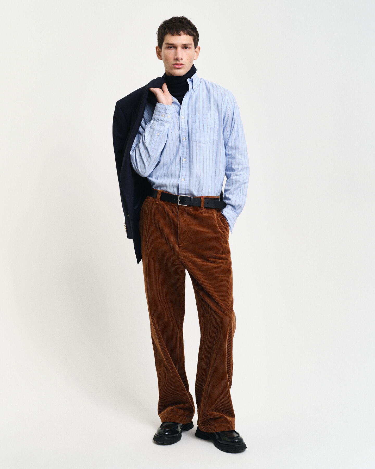 Regular fit ‑mitoitettu raidallinen Archive-oxford-paita