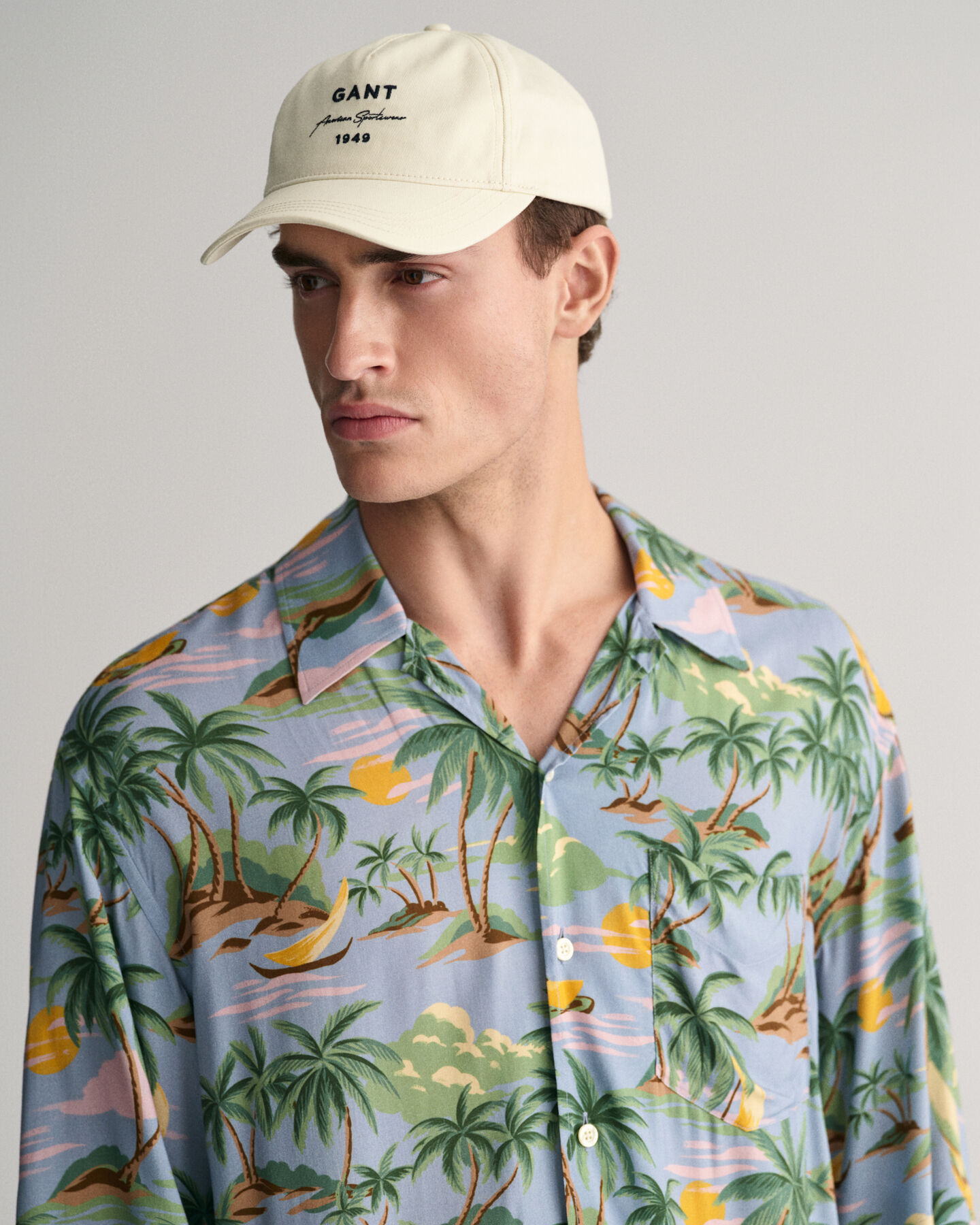 Relaxed fit ‑mitoitettu lyhythihainen Hawaiian Print -paita