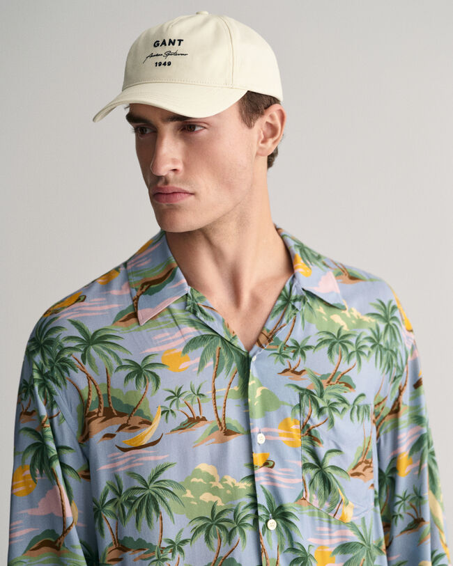 Relaxed fit ‑mitoitettu lyhythihainen Hawaiian Print -paita