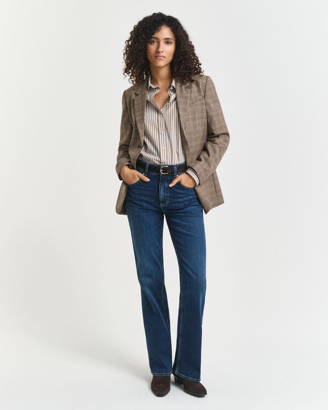 Regular fit ‑mitoitettu raidallinen Classic-popliinipaita