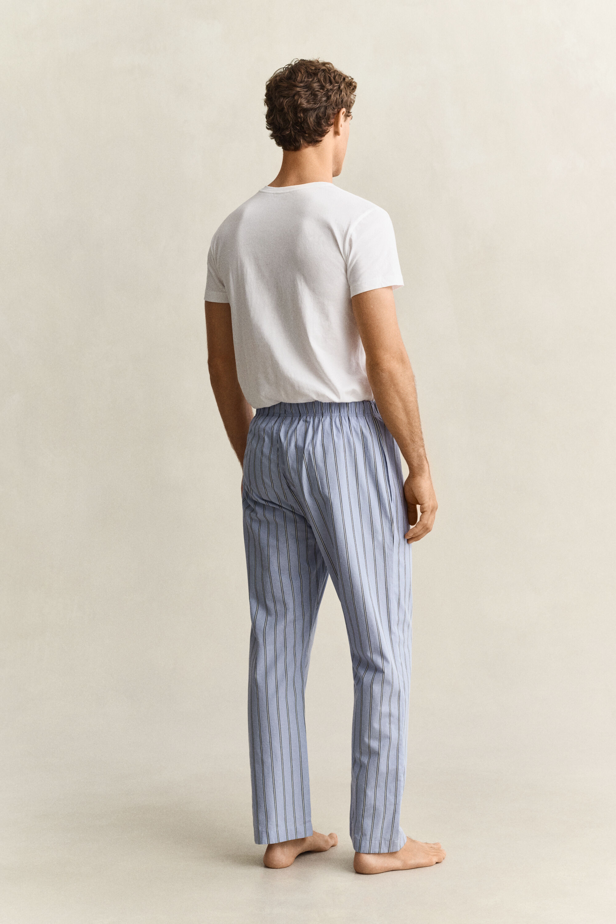 Raidalliset popliinikankaiset pyjamahousut
