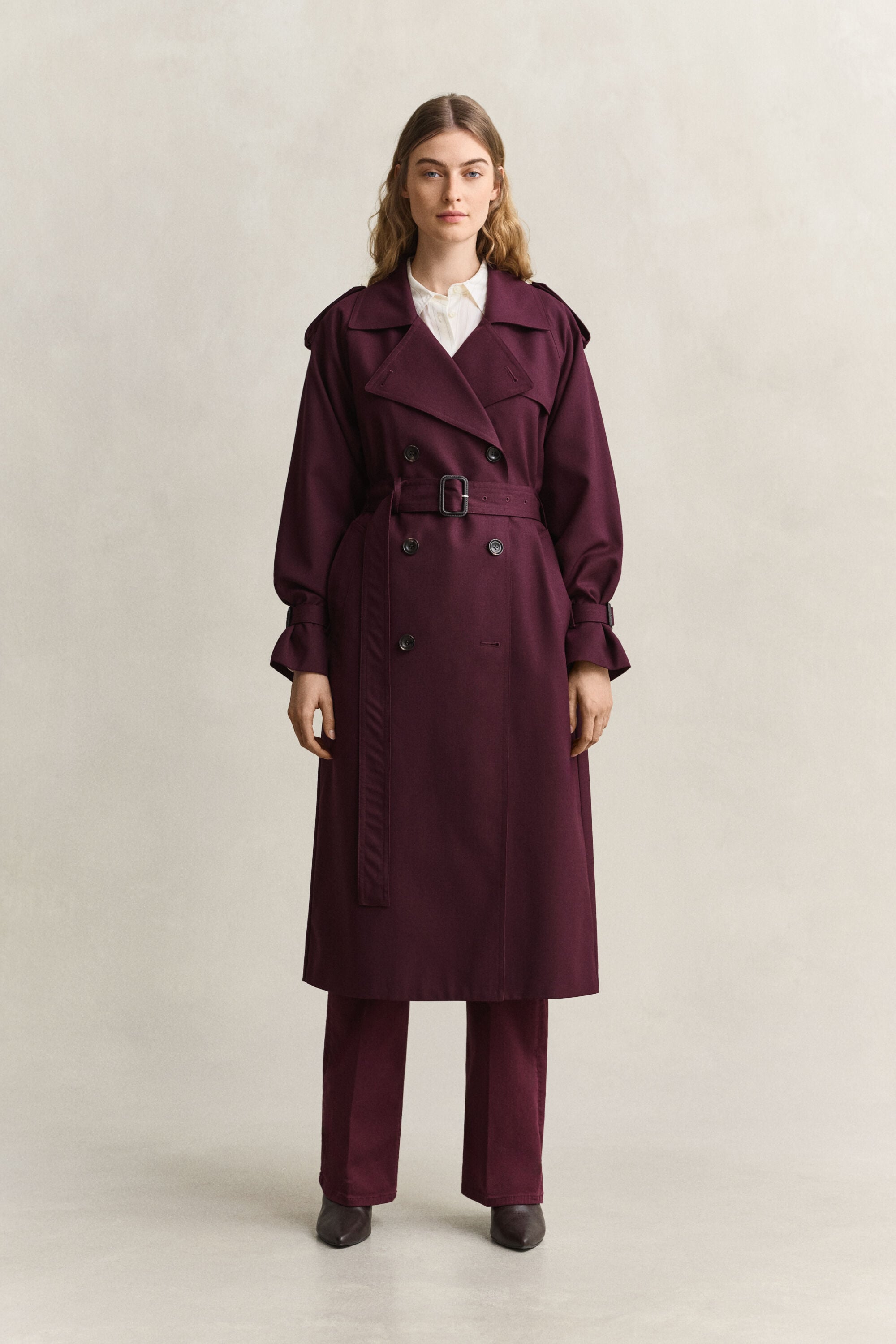Villasekoitekankainen trenssitakki
