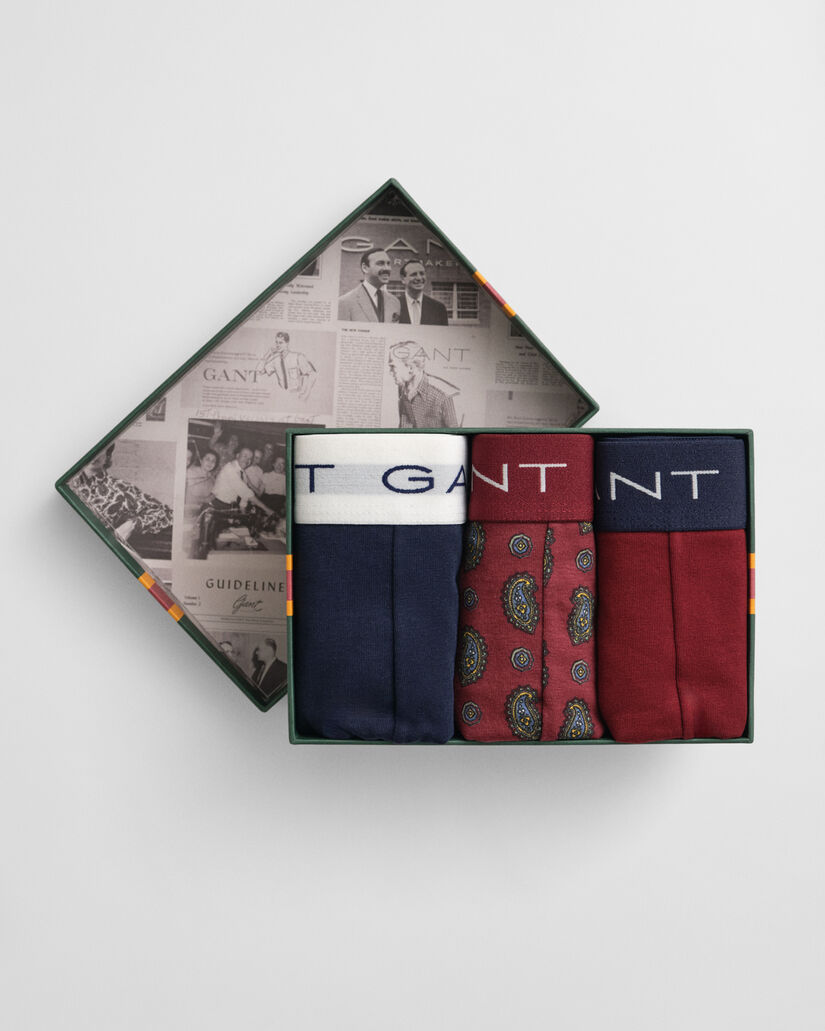 Paisley-printtibokserit lahjapakkauksessa (3 kpl)