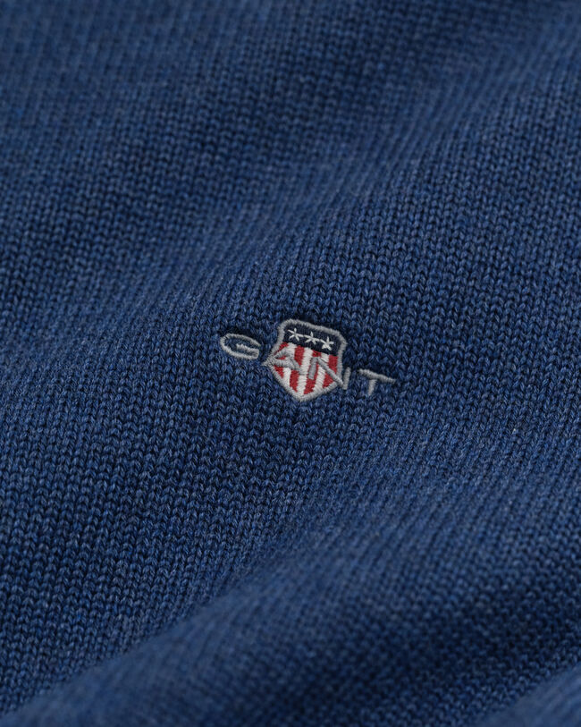 Casual-puuvillaneulepusero puolivetoketjulla