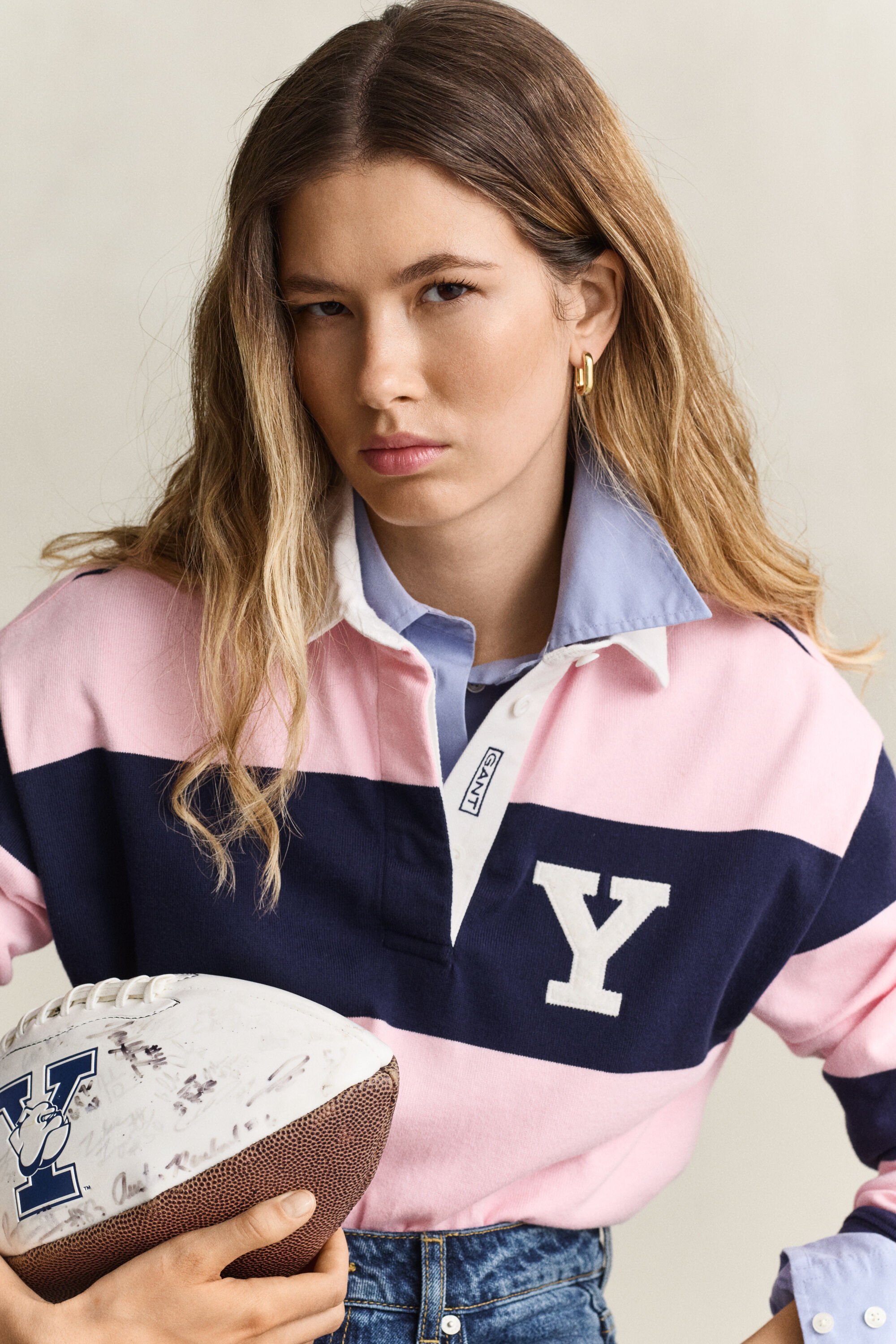 Leveäraitainen Gant x Yale Heavy Rugger