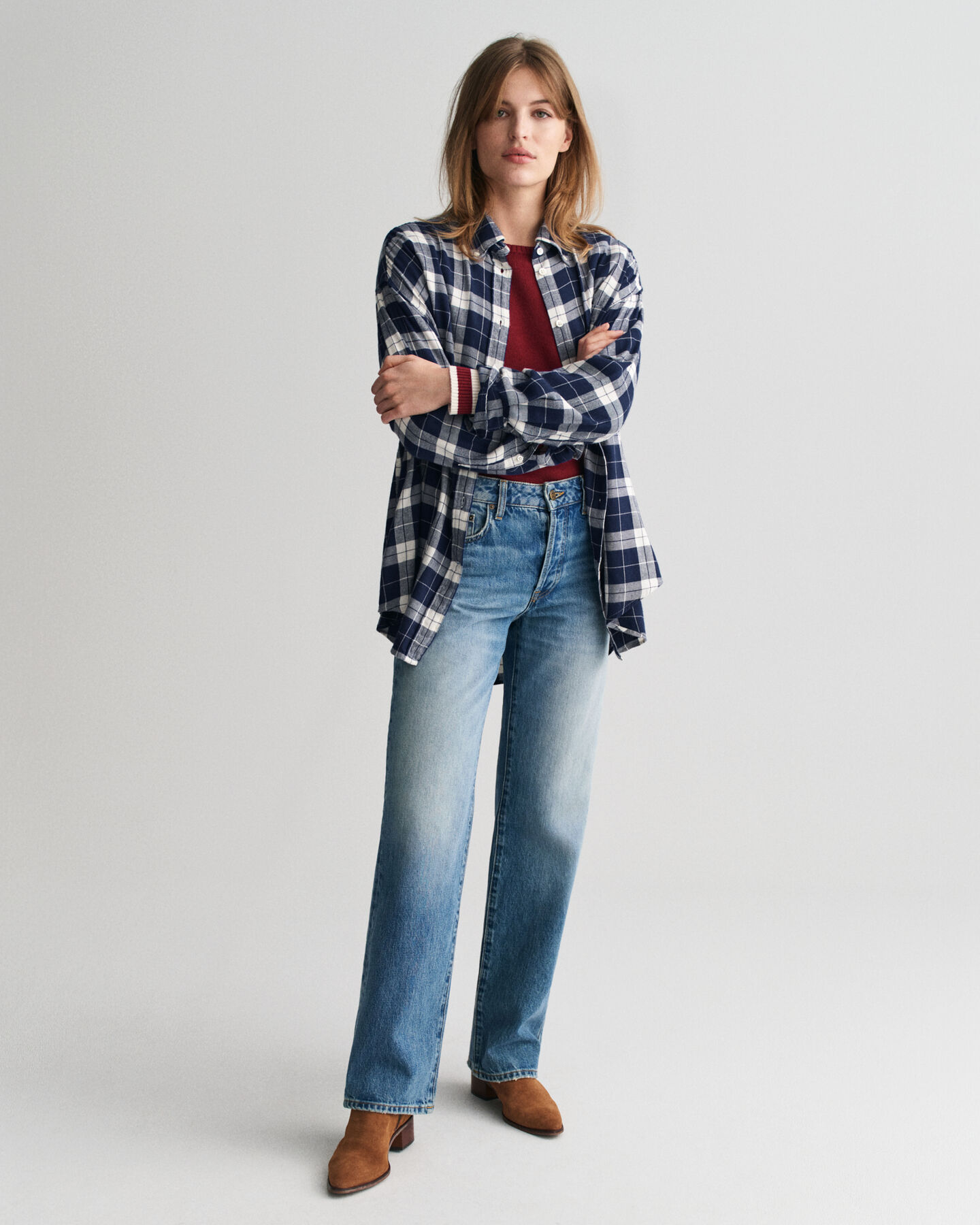 Oversized fit ‑mitoitettu ruudullinen flanellipaita