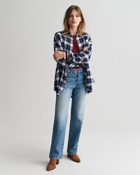 Oversized fit ‑mitoitettu ruudullinen flanellipaita