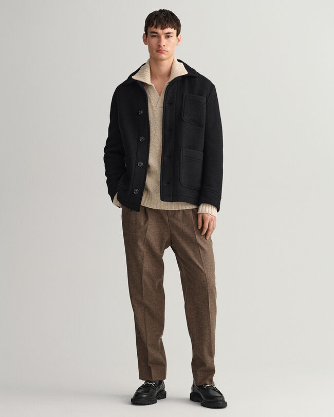 Relaxed fit ‑mitoitettu pikeeneule slubilangasta, v‑p&auml;&auml;ntie