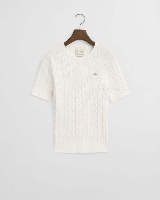 Joustopuuvillainen palmikkoneulepusero