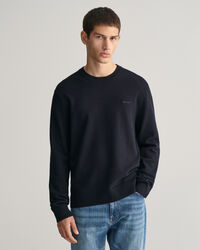 Textured Cotton Crew Neck Sweater
