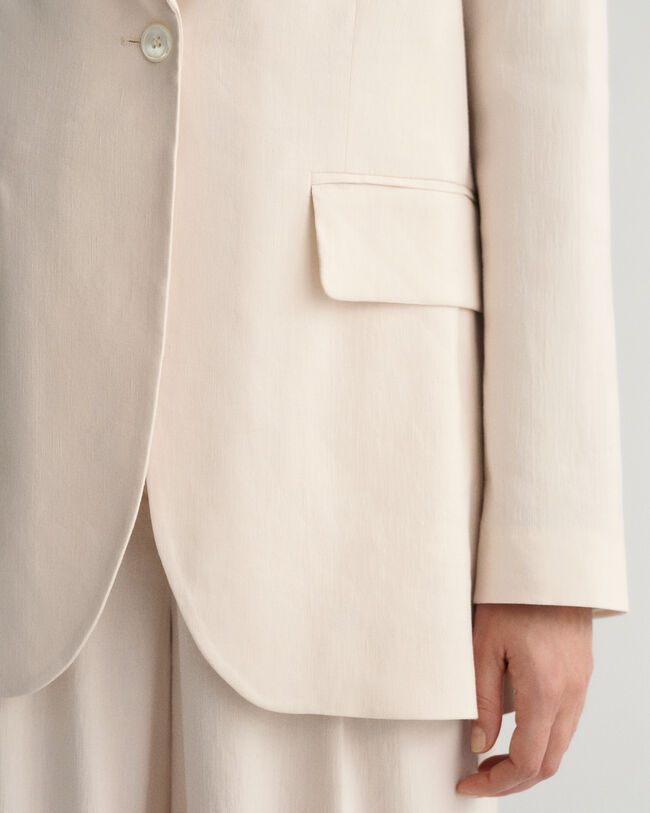 Regular fit ‑mitoitettu joustava pellavableiseri