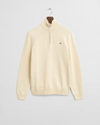 Casual-puuvillaneulepusero puolivetoketjulla