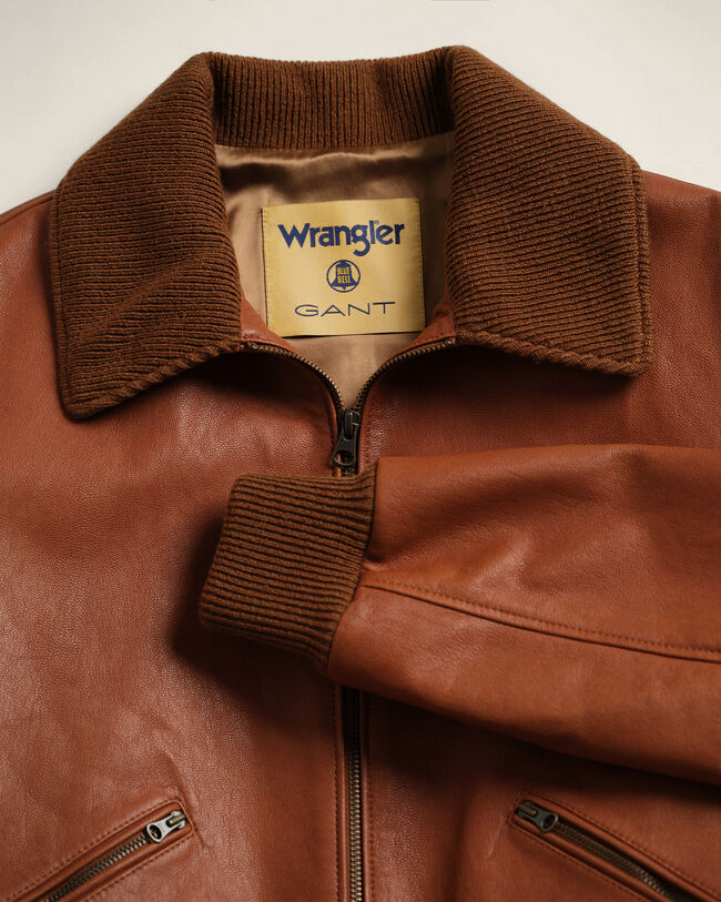 Wrangler x GANT ‑malliston nahkatakki