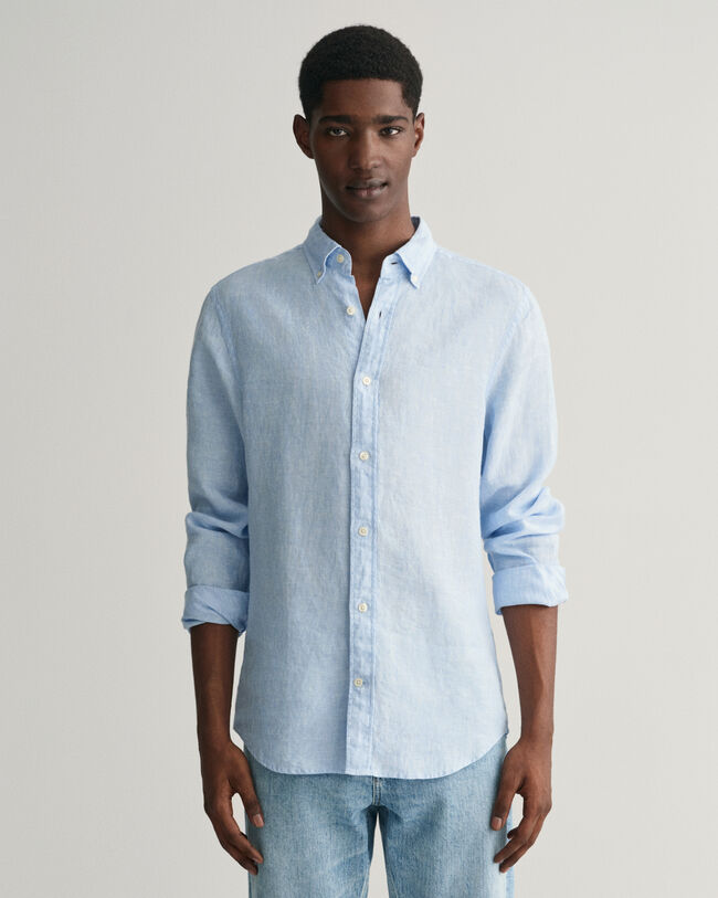 Slim fit ‑mitoitettu pellavapaita