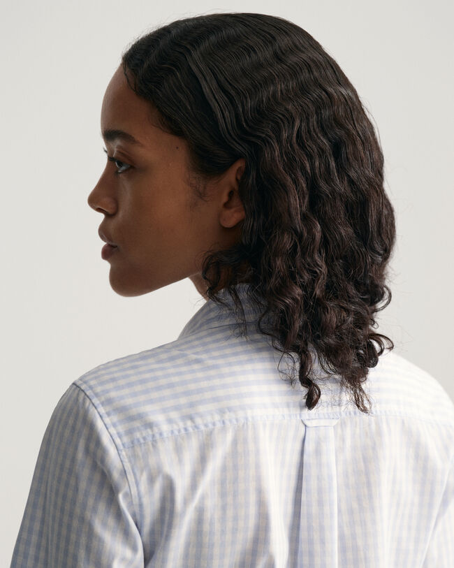 Regular fit ‑mitoitettu gingham-ruutuinen popliinipaita