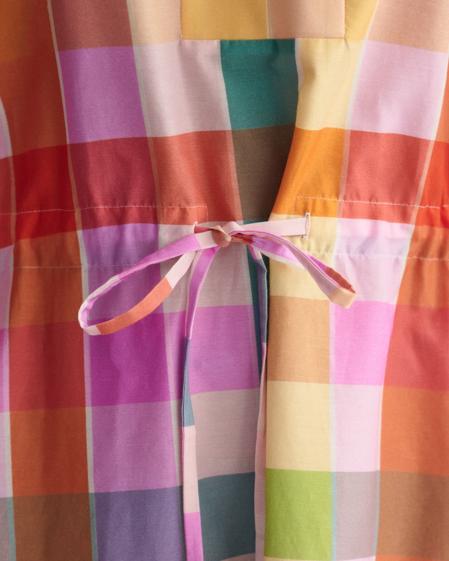 Ruudullinen puuvilla-silkkimekko