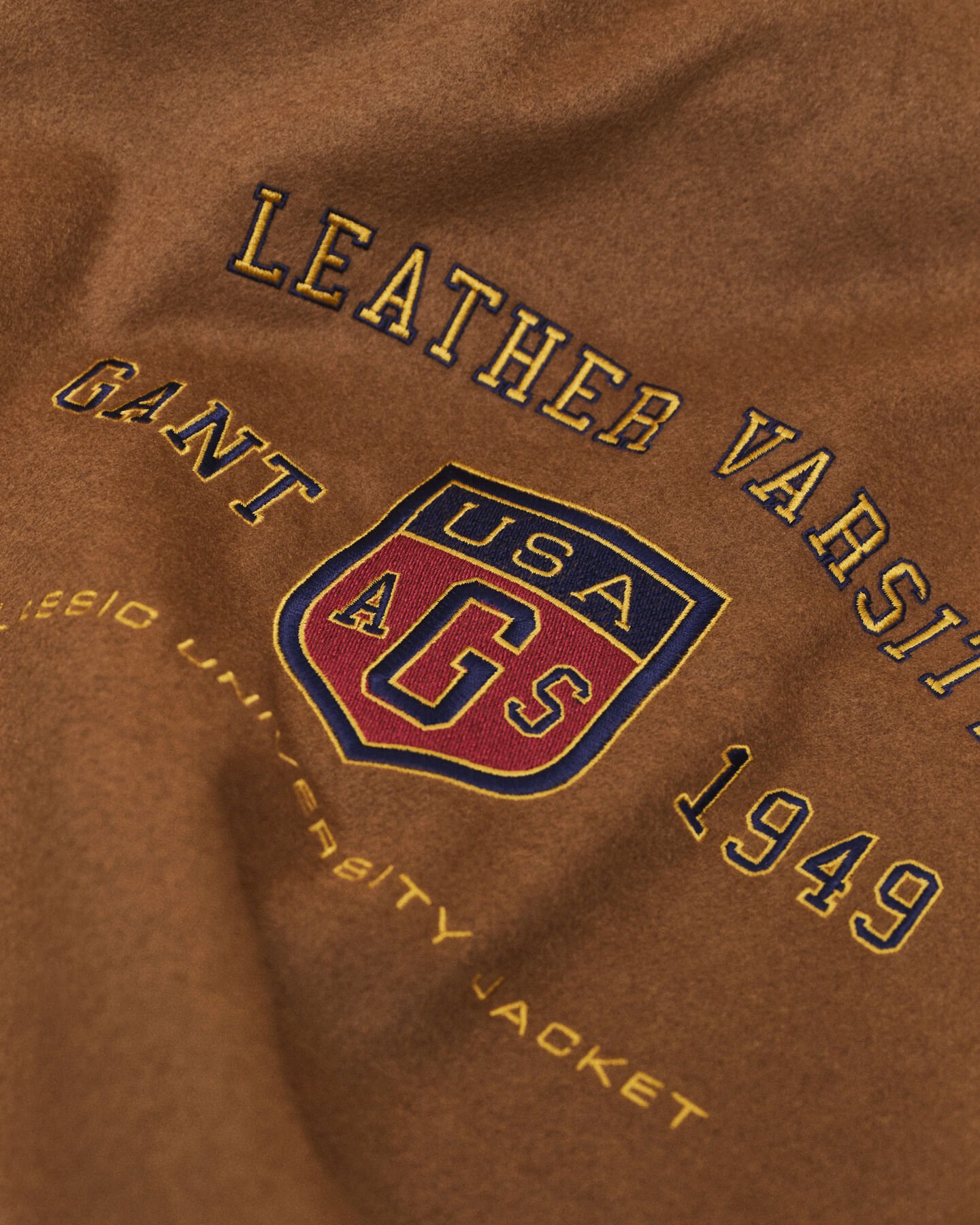 Nahkainen GANT Varsity Jacket ‑takki