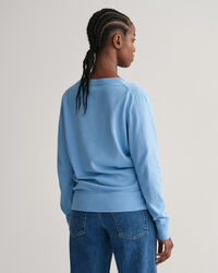 Keveä puuvillaneulepusero, v‑pääntie