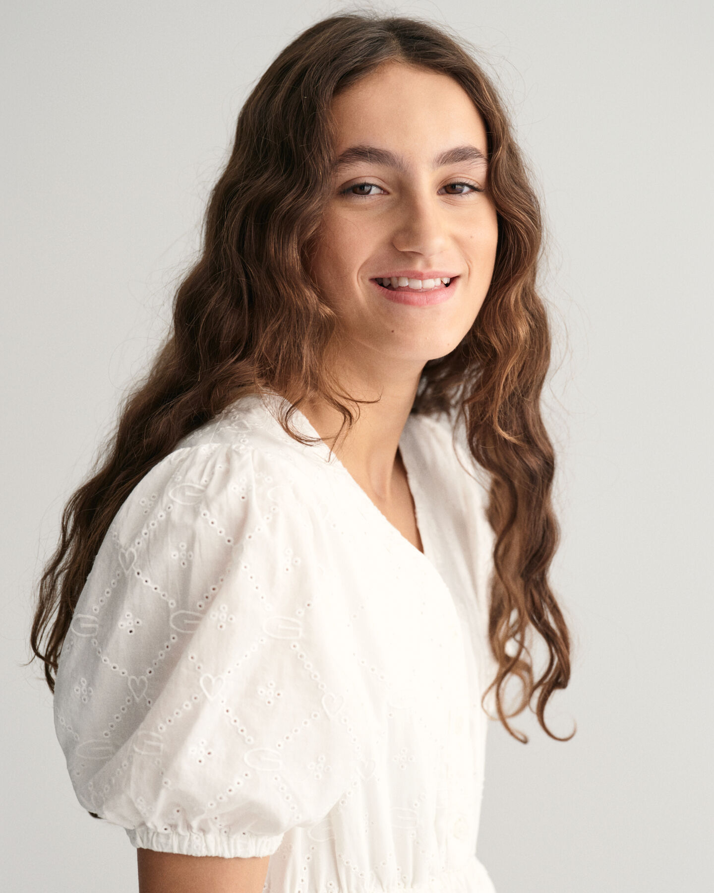 Teen Girls ‑malliston Broderie Anglaise ‑mekko