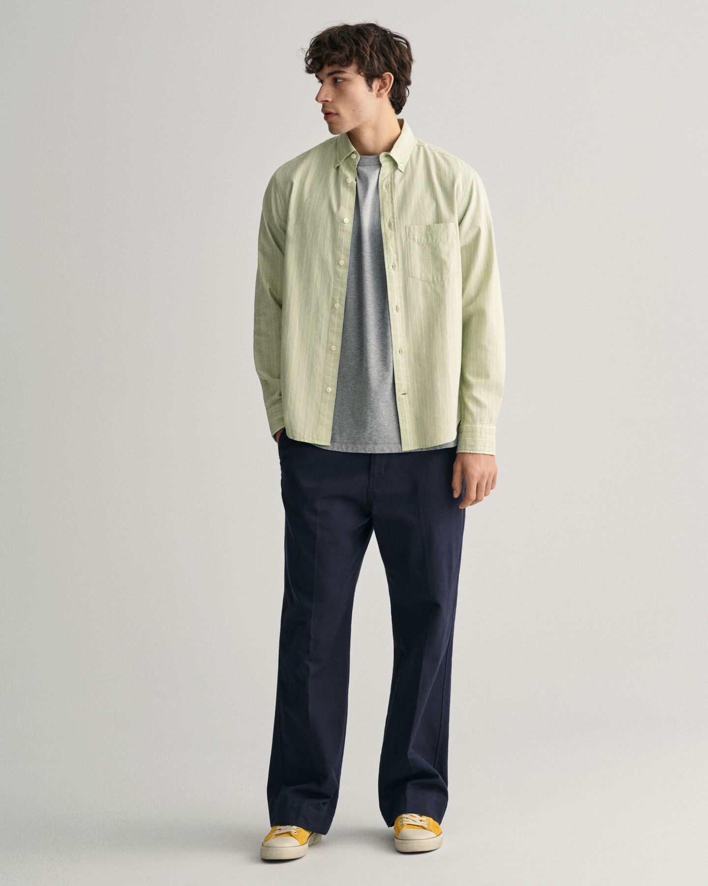 Regular fit ‑mitoitettu raidallinen Archive-oxford-paita