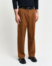 Relaxed fit ‑mitoitetut villaflanelliset puvunhousut