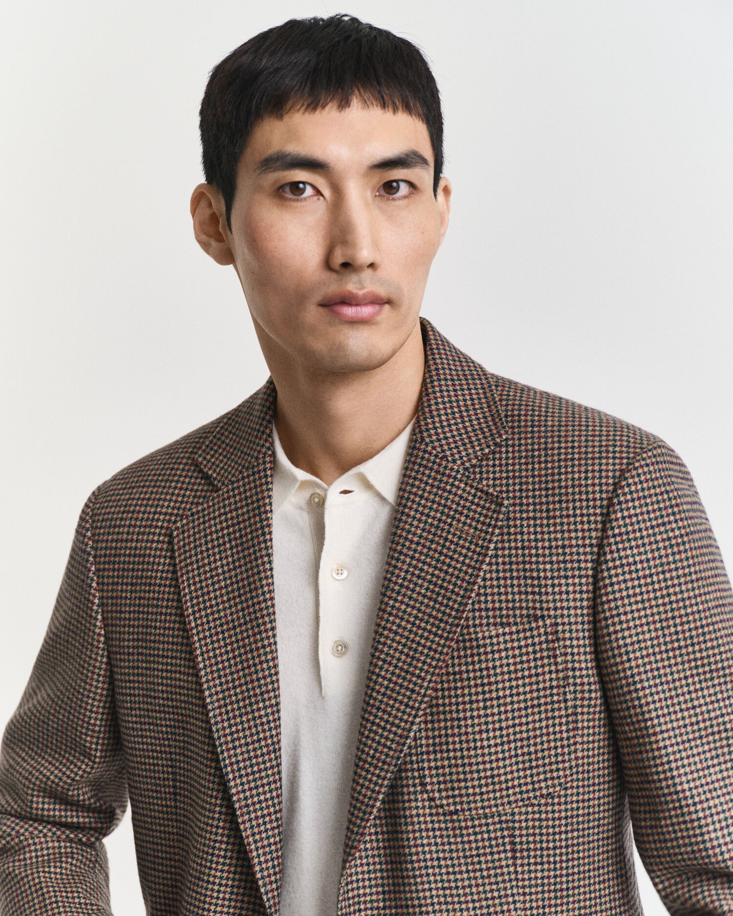 Slim fit ‑mitoitettu kukonaskelruutuinen bleiseri