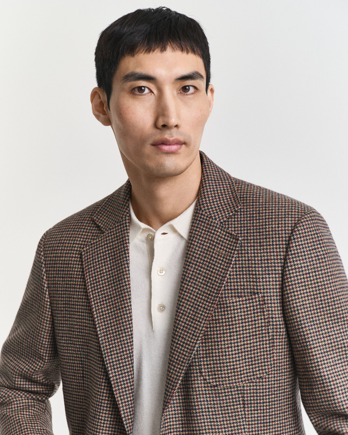 Slim fit ‑mitoitettu kukonaskelruutuinen bleiseri