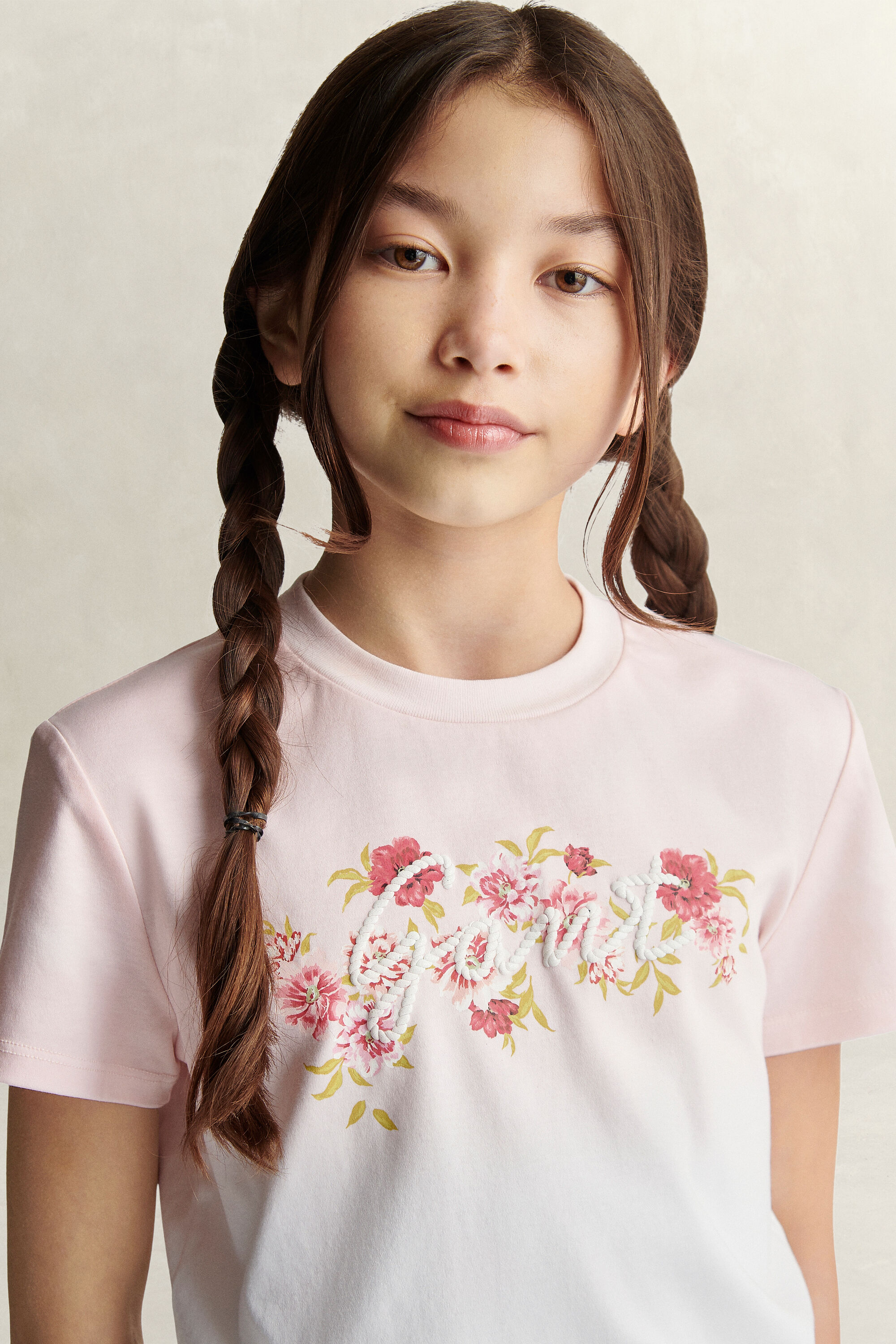 Teen Girls -malliston kukkakuvioitu t‑paita