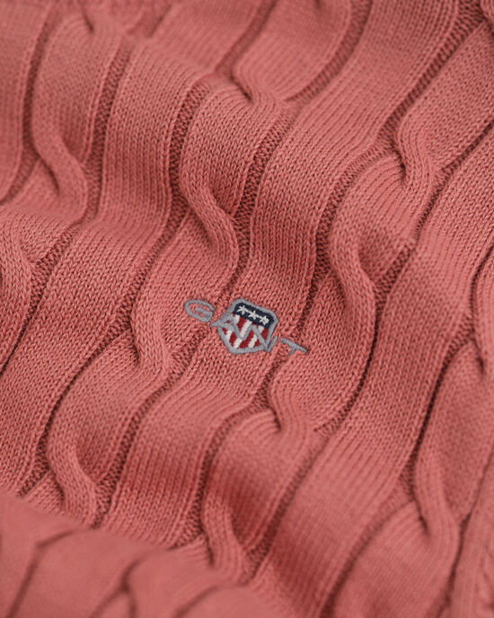 Teen Girls -malliston joustopuuvillainen palmikkoneulepusero, pyöreä pääntie