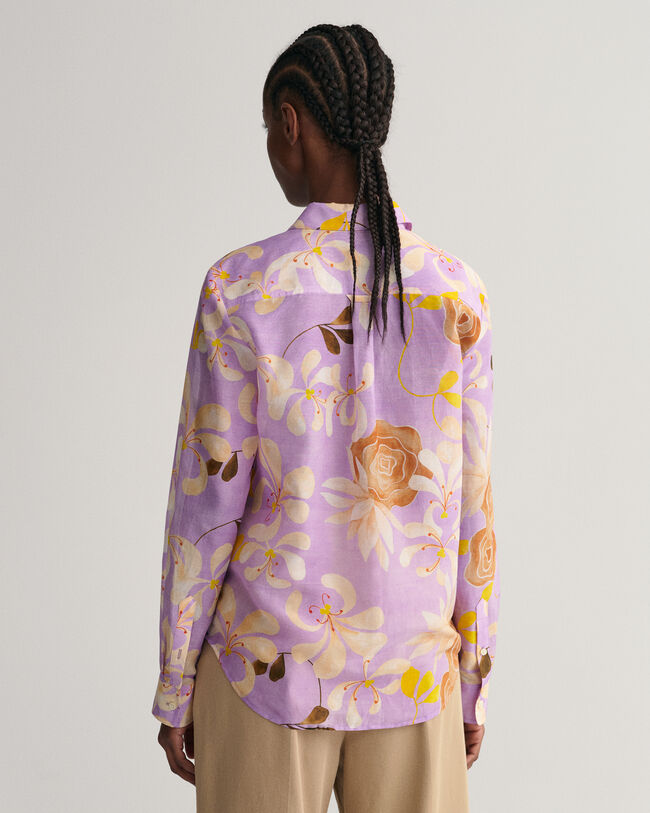 Regular fit ‑mitoitettu printtikuvioitu Floral‑paita puuvilla-silkkisekoitetta