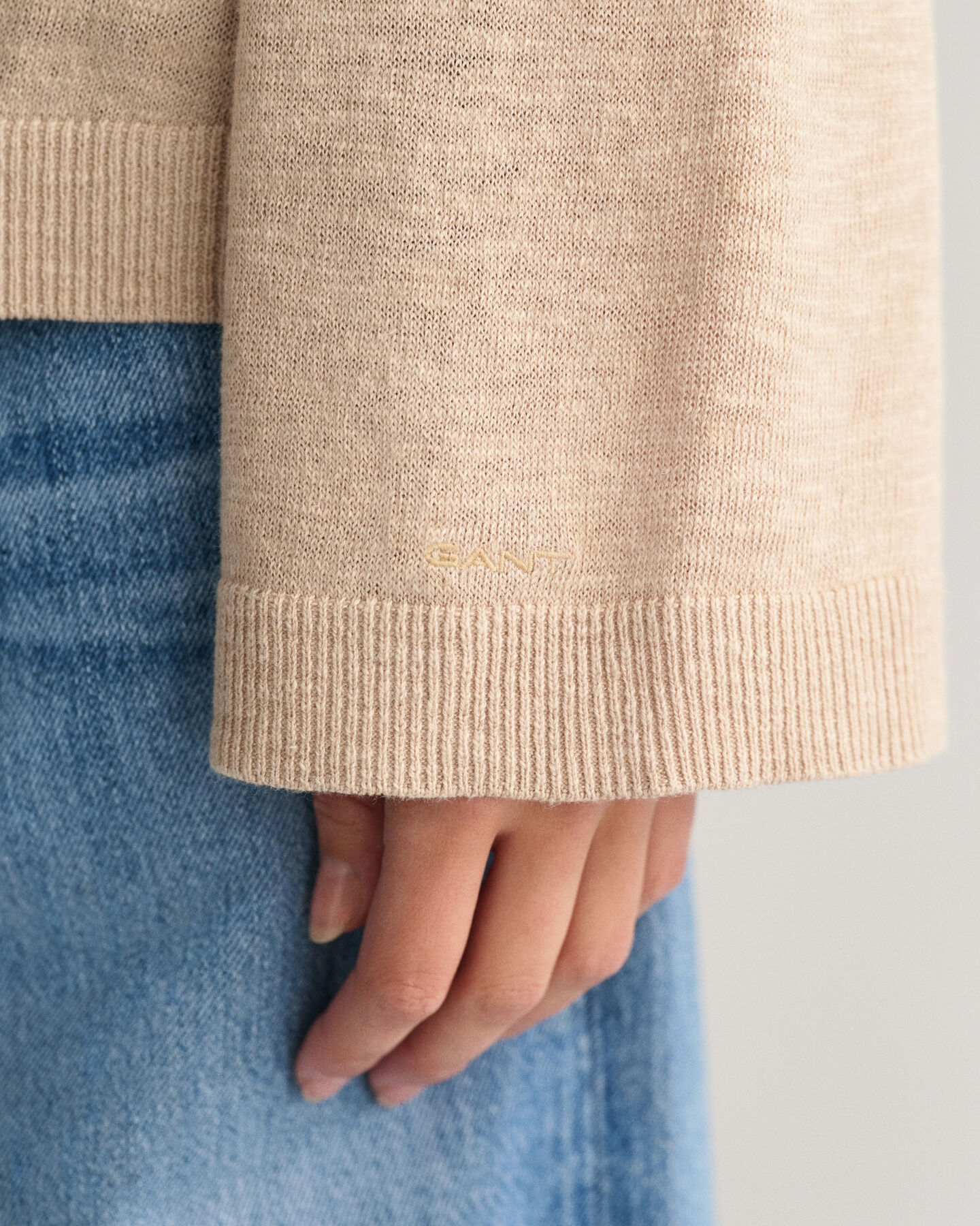 Linen Blend V-Neck Sweater