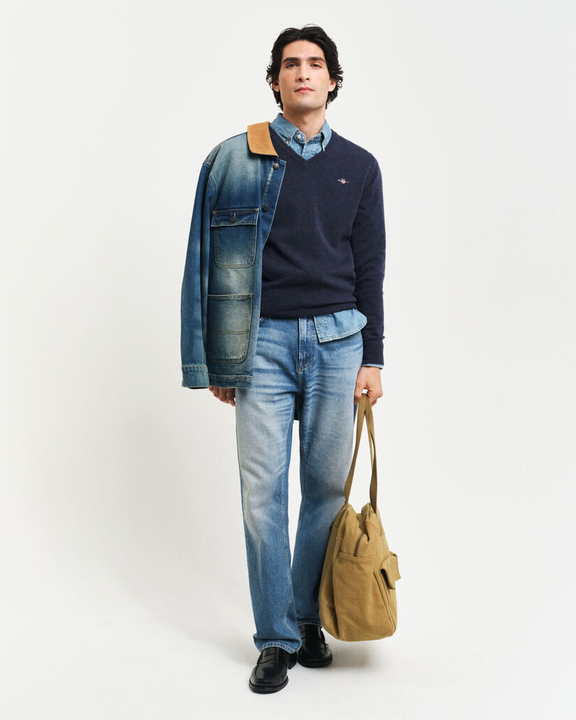 Ohut lampaanvillaneule, v-pääntie