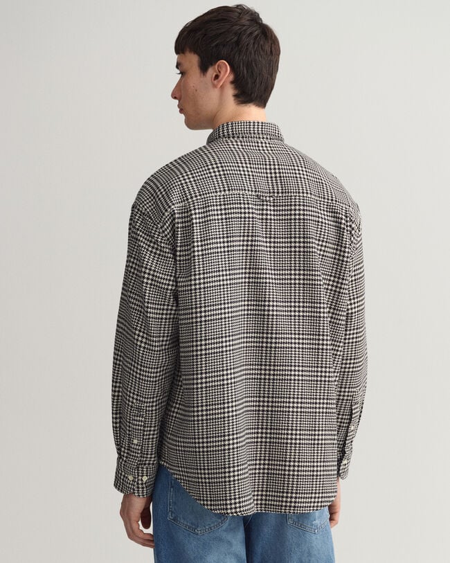 Oversized fit ‑mitoitettu Houndstooth-puuvillapaita