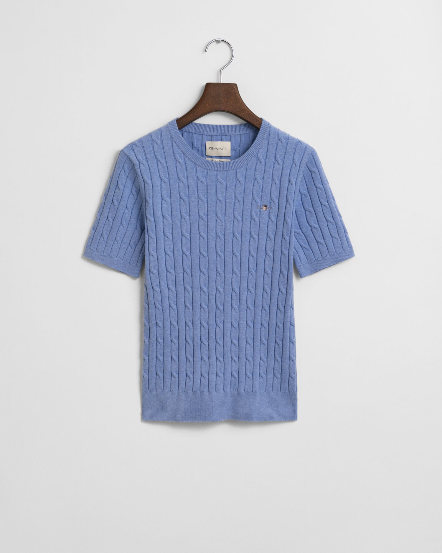 Lyhythihainen palmikkoneulepusero